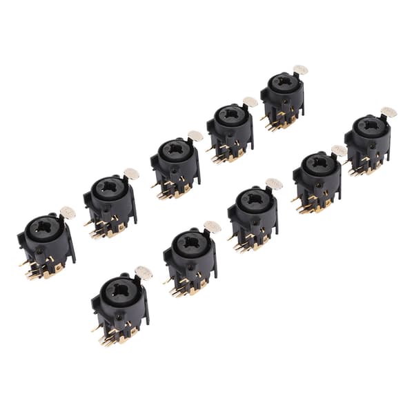10 stk XLR Hunn Jack Socket Connector 6.5mm Panelmontering for AV-utstyr Bilhøyttaler Mediaspiller