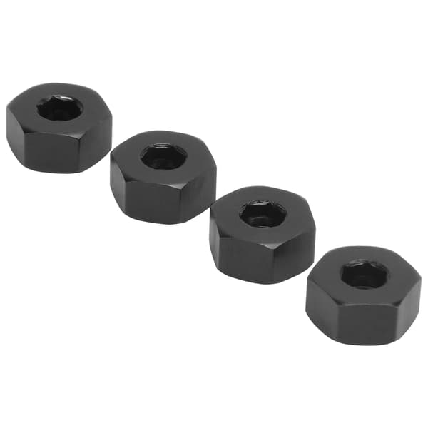 4 stk. 5mm til 12mm Kombinationshjulnavs-Hex-Adapter Tilbehør til WPL D12 1/10 RC Lastbiler Sort
