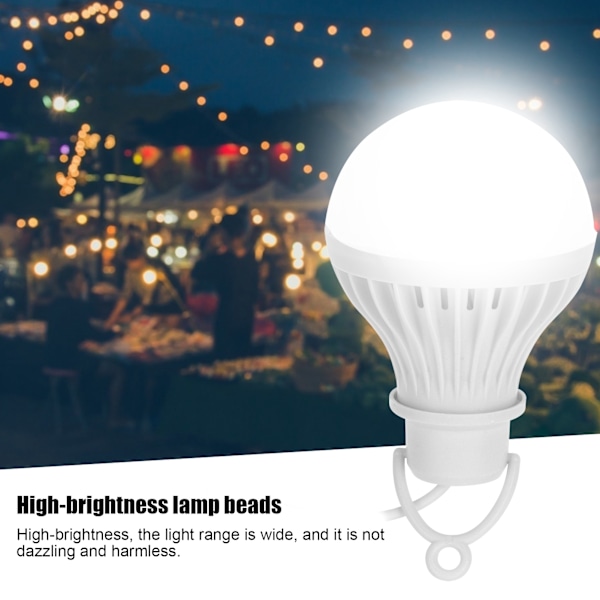Bærbar 5V 7W USB LED Energibesparende Lampepære til Udendørs Camping og Nødsituationer