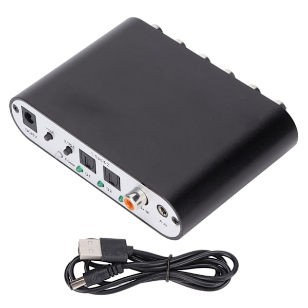 5.1 Digital Sound Decoder Converter Stereo SPDIF Coaxial AUX til 6 RCA Audio Decoder til TV Hjemmebiograf