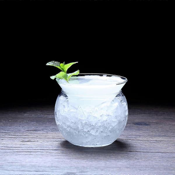 Stilkfrie Martini Glas Med Køler Krystalglas Martini Glas, Elegant Cocktailglas Sæt Med Serveringsskål