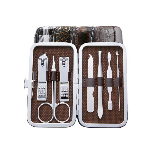 Rostfritt stål spiksax set Manikyr verktyg presentset style 10