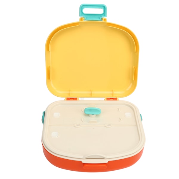 Gul Bento Lunchbox med Separata Fack i ABS, Spänne, Läckagesäker Design, Luftventil, Värmebeständig, Inkluderar Sked och Gaffel Yellow