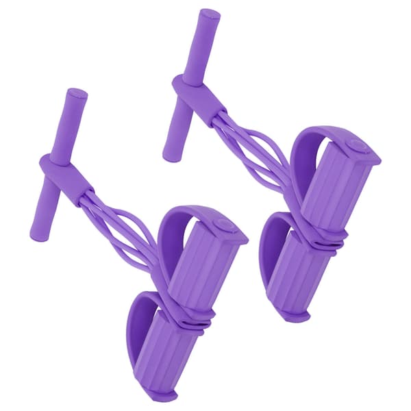 Elastiskt Motståndsband 4 Rep Set Lila Yoga Stretching Träningsutrustning