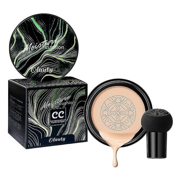 Mushroom Head Cushion CC Cream, Brightening CC Liquid Foundation Makeup Sponge Set