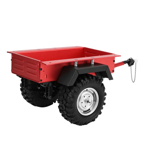Trailervogn til RC-bil i aluminium, høj simulation, legetøj til børn, rød
