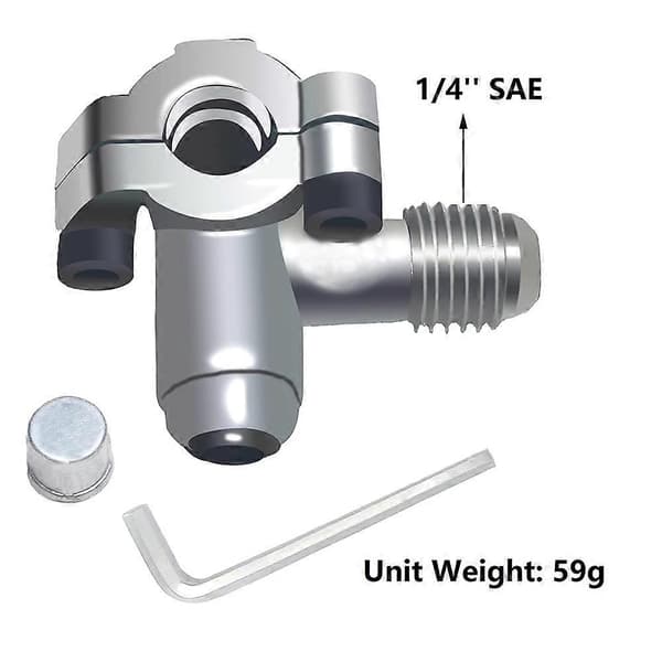 1 stk. piercingventil linjekranventil kompatibel med 1/4, 5/16, 3/8 tommer utvendig diameter rør, 1/4 SAE service tilgangsventil [dt] Silver & gold