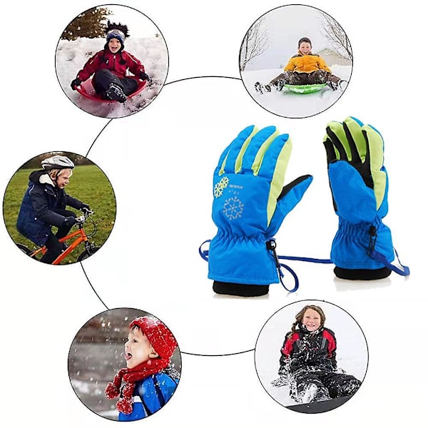 Utomhus Toddler kallt väder Snowboard Handskar Snö Vattentät XS