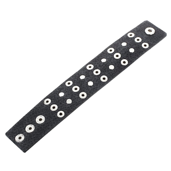 Metal Läder Armband Män Med Spikes Dubbade Svart