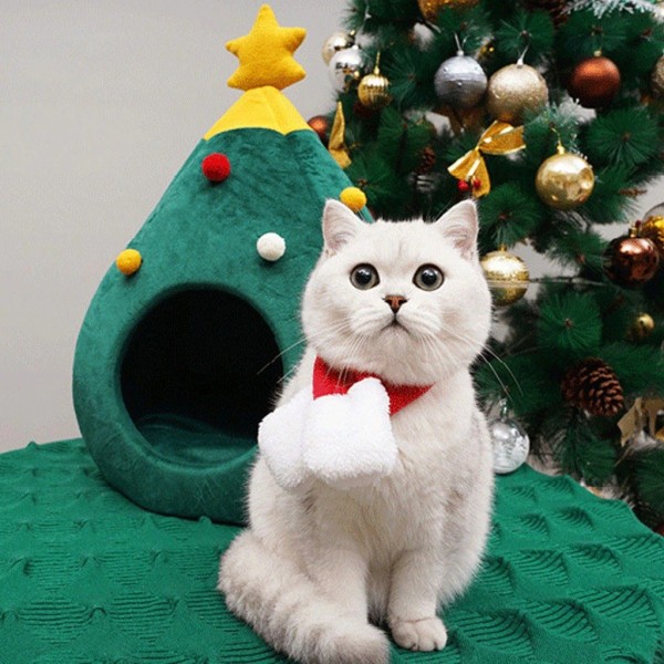 Mysig varm julgran kattsäng L