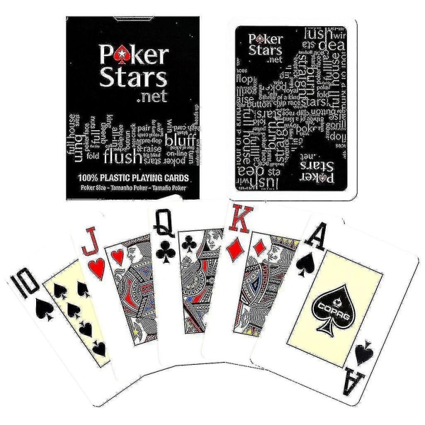 Svart, Pokerstars Gaming Card-100% plast-svart