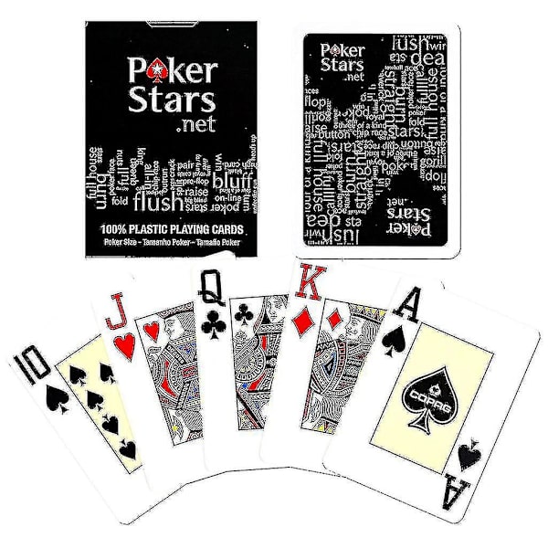 Svart, Pokerstars Gaming Card-100% plast-svart