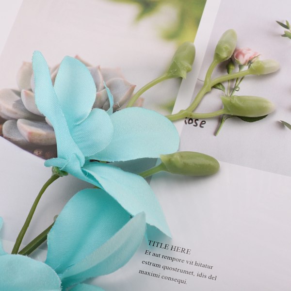Enkelt Tiffany Blå Kunstig Orkideblomst for Bryllup - 1 Pakke