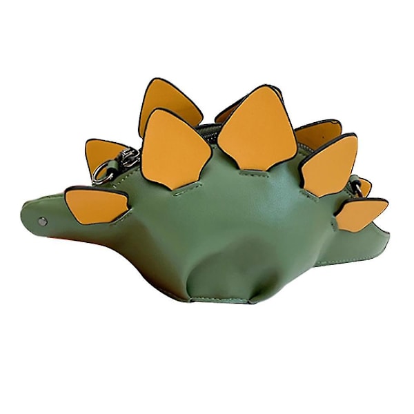 Dinosaur axelväskor,pu Stegosaurus Crossbody-väska för flicka Green