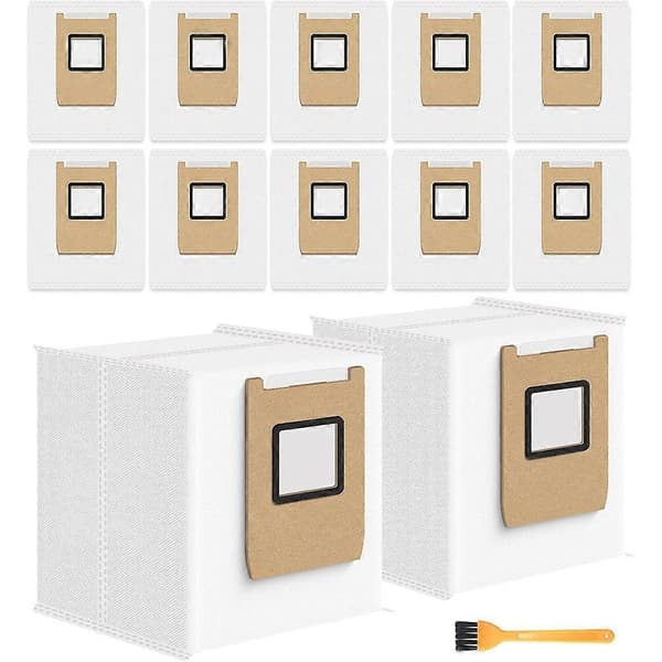 12-pack E25 E28 dammsugarpåsar kompatibla med Eufy Omni Robotdammsugare E25 E28, 4-lagers filtreringssystem