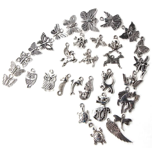 DIY Sølvlegering Anheng Tilbehør for Armbåndslaging 100 Stiler
