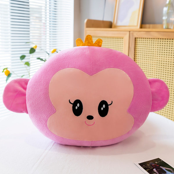Plysch tecknad handvärmare täckkudde student tupplur kudde pink monkey 32cm ordinary models