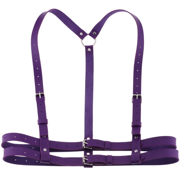 Läder Body Sele Rem Bälten Smycken Gothic Accessoarer Purple