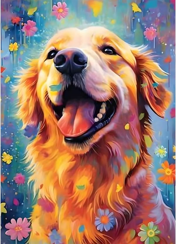 5D Diamantmaling Lojal Hund 30x40cm (Stil 10)