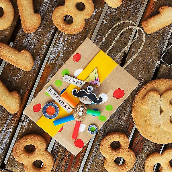 20 stk Kraft papirposer 10 tommer små papirgaveposer med håndtak Bulk