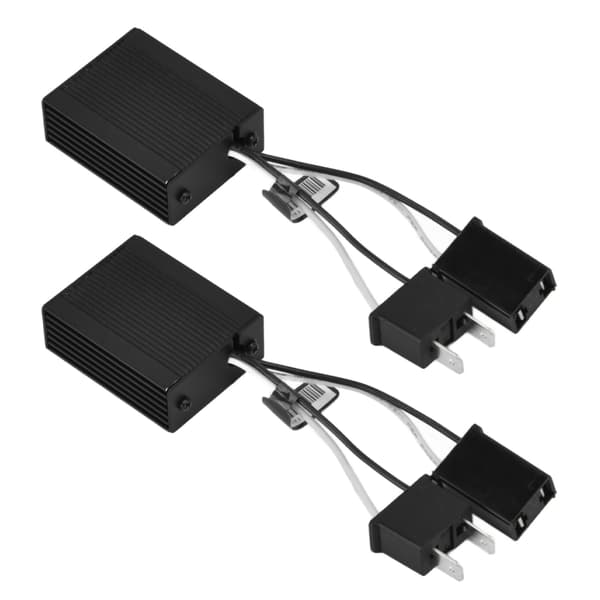 2 stk. LED Forlygte Dekoder Anti Jamming Aluminium Skal Bil LED Anti Flicker Canbus Dekoder 9-16V