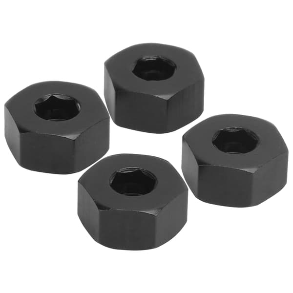 4 stk. 5mm til 12mm Kombinationshjulnavs-Hex-Adapter Tilbehør til WPL D12 1/10 RC Lastbiler Sort