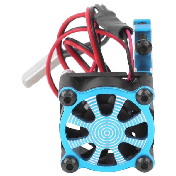 RC Modelbil Motor Køleventilator Varmespreder med Termisk Sensor til 540 550 3650 3660 Blå