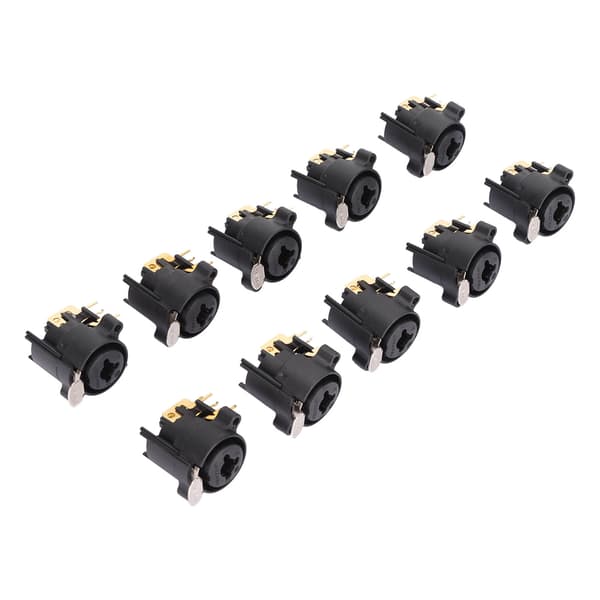 10stk XLR Hona Jack Socket Kontakt 6.5mm Panelmontering för AV-utrustning Bilhögtalare Mediaspelare