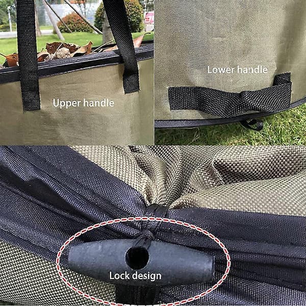 1 stk sammenleggbar hageavfallspose, hagepose laget av solid vanntett PP 113L