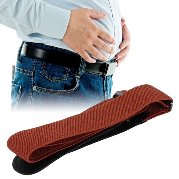 Stilige, elastiske jeans med stretch i livet for menn og kvinner med lysebrunt spenne