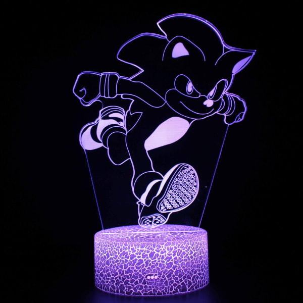 3d nattlampa Sonic boy Sonic färgglada touch led bord Black base: touch timing control ZB-1634