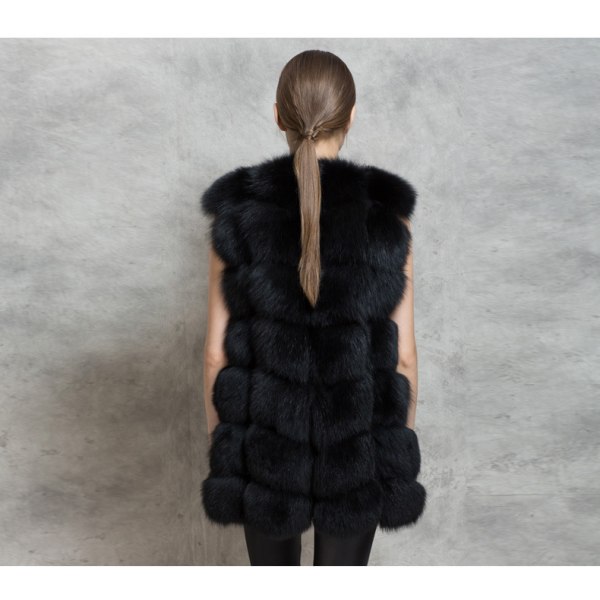 LadieWinteVesFuJackeFauFuJackeAutumBlazer Black XXL