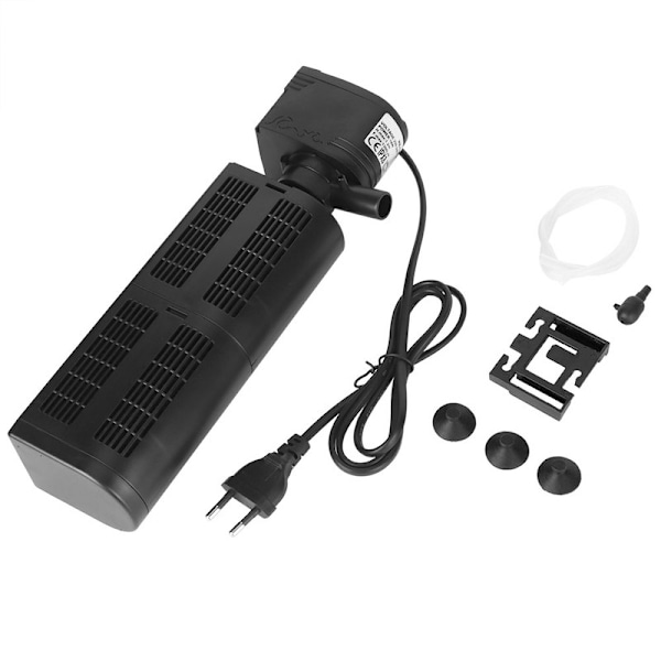 3-i-1 Oksygenfilter og luftpumpe for akvarier - EU-plugg 220V
