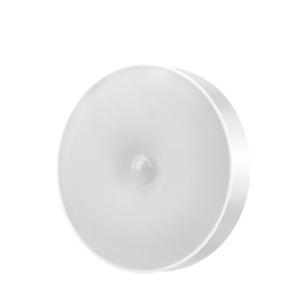 USB Oppladbar Rund LED Nattlampe - Varmhvit, Veggmontert for Soverom, Barnerom & Ganger