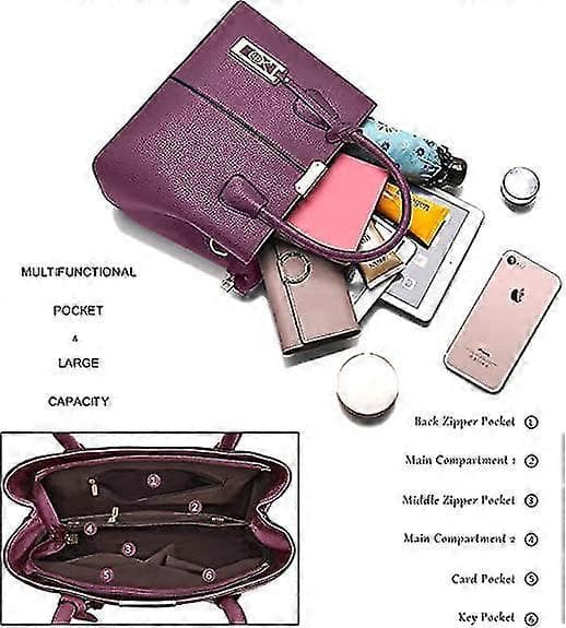 Damväska handväska Läder Crossbody Väskor och Handväskor för Kvinnor Purple
