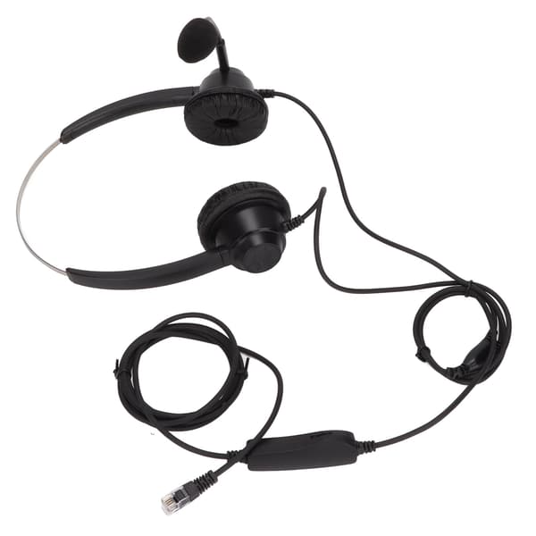 Justerbart Binauralt Telefonheadset Volymkontroll Mikrofon Avstängning
