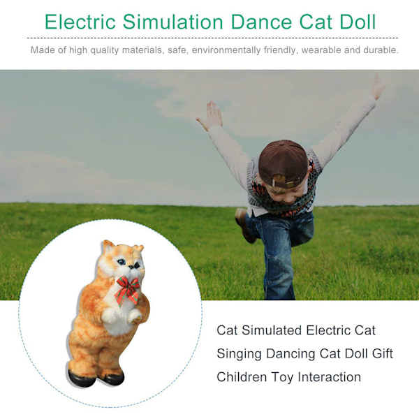 Interaktiv Elektrisk Syngende og Dansende Gul Katt Dukke - Perfekt Gave til Barn