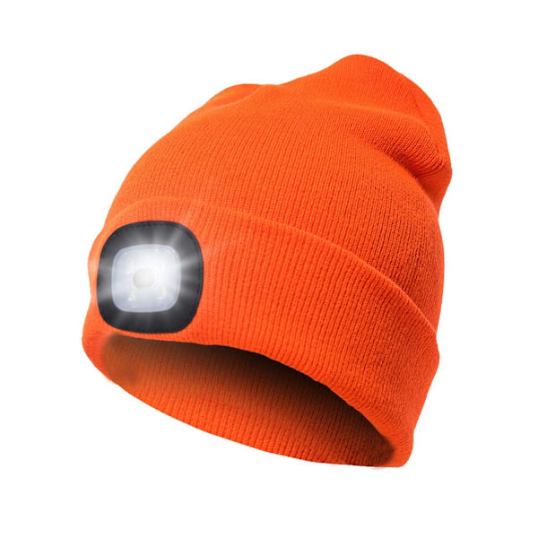 Led Beanie Cap USB Uppladdningsbar Orange