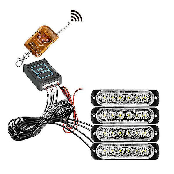 4 kpl Set Vedenpitävä High Power 24w 12v 6led Daylight Driving Päiväajovalolamppu