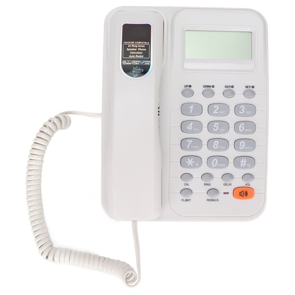 KXT2029CID Kontor Hotel Hjem Fastnettelefon med Gratis Batteriudvidelsesinterface Hvid