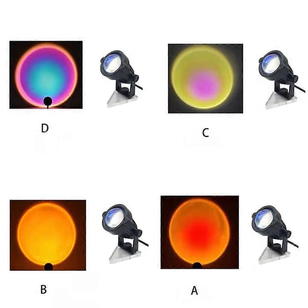 Indstilling til solregnbueprojektionslampe USB-atmosfære LED-natlysbaggrund Sunset light