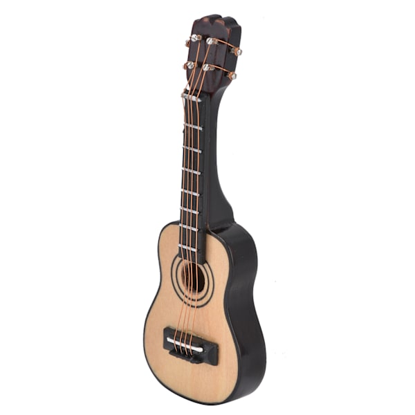 Dockhus Miniatyr Trägitarr i Skala 1:12, Mini Gitarr Display Modell Klassisk Gitarr