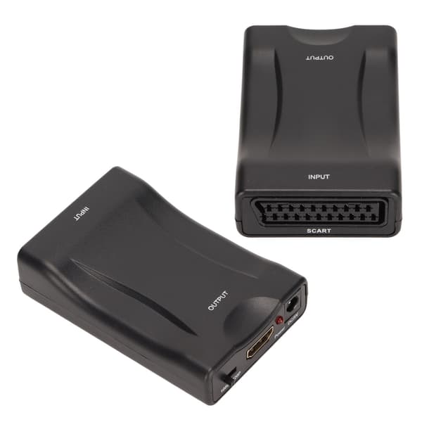 SCART til HDMI-konverter HD-videoadapter med USB-kabel 720P 1080P-utgangsstøtte