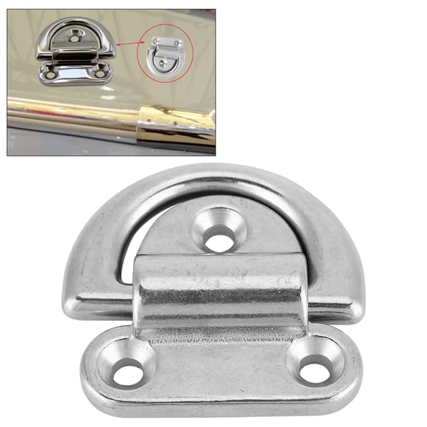 316 rustfritt stål Båt Vikbar pute Eye Surring D Ring Tie Down Cleat (4 stk 8 mm)
