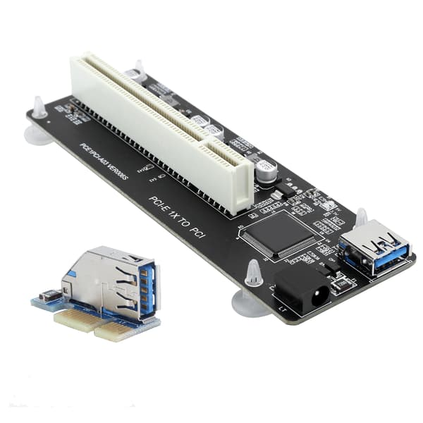 PCIE til Dual PCI Adapter Riserkort med 0,6 m kabel