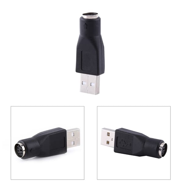 USB 2.0 til PS/2 Adapter for PC Tastatur Mus 2-pakning