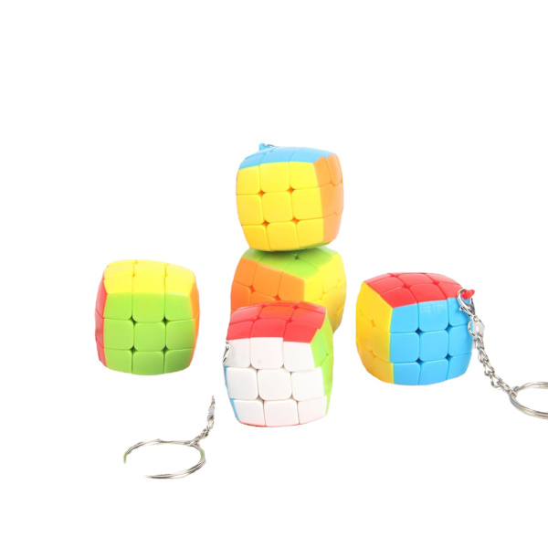 3,0 cm trestegs färg mini Rubiks kub nyckelring