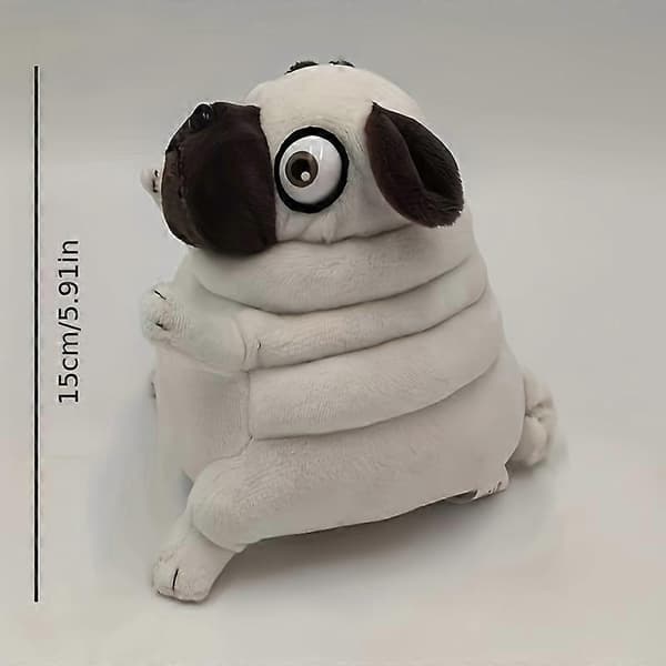 Söt och gullig mops plyschleksak ful mops hunddocka barnpresent stora ögon trasdocka No hat
