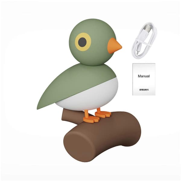 Magnetisk Fågel Nattlampa – Rörelsesensor USB – för Hall Sovrum Green