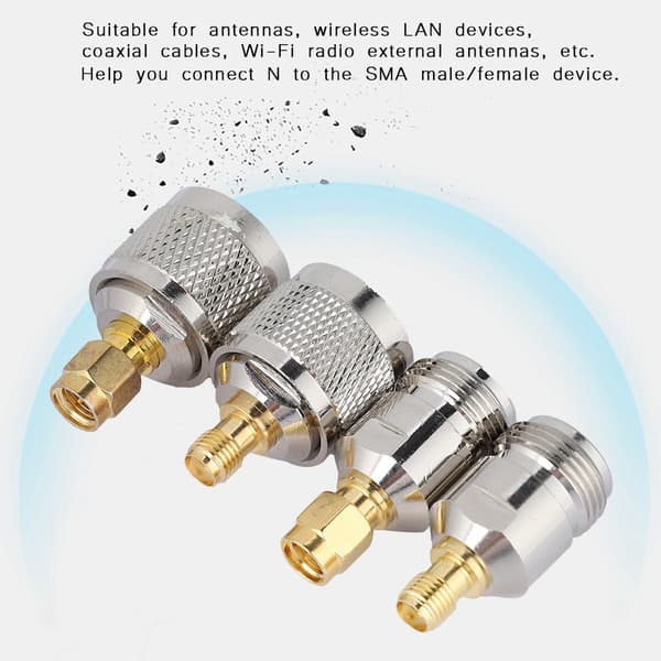 SMA Han til N Hun Adapter RF Koaksialstik 4-pak